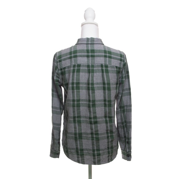 Madewell Wmn's Plaid Flannel Half Zip Top Size S - Picture 2 of 3